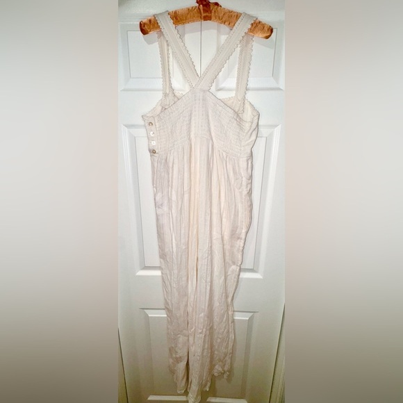 Robin Piccone Textured Cream Cotton Jo Sleeveless Jumpsuit. Size Large NWT - Picture 4 of 14
